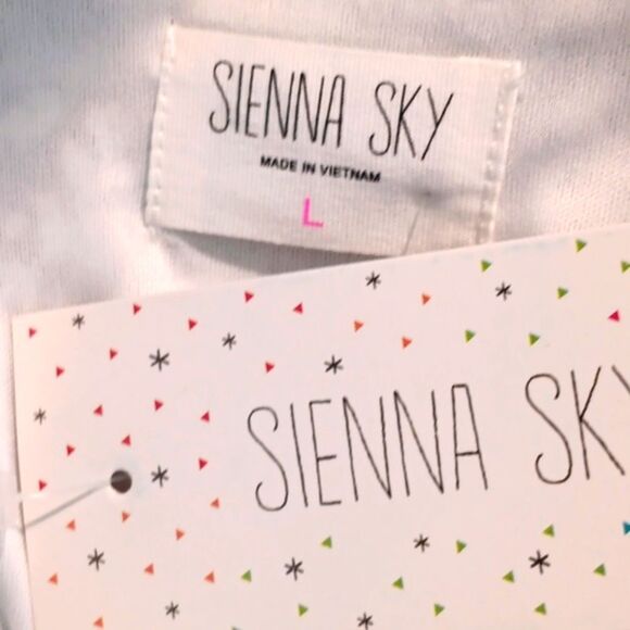 Sienna Sky Women's Floral Green / White V Neck Boho  Midi Dress sz L Feminine - Picture 12 of 14